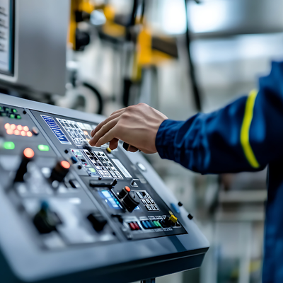 engineer operating machine